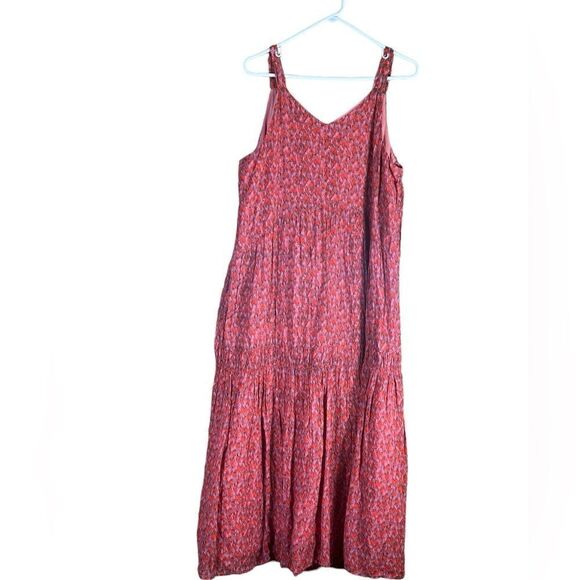 Joie Tea Rose Tiered Sleeveless Summer Maxi Linec Dress Size Large 📦 - Picture 3 of 14